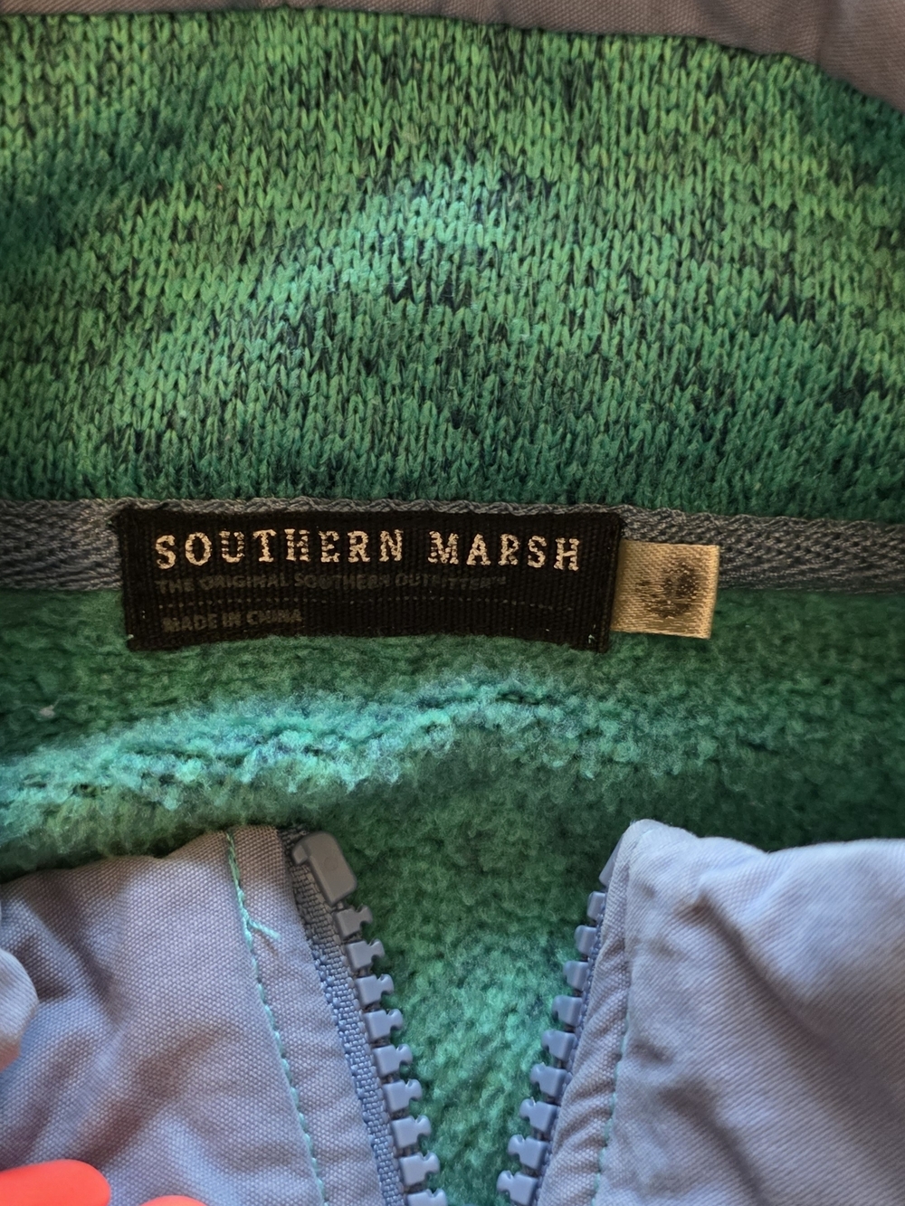 Southern Marsh Green Knit Fleece Jacket